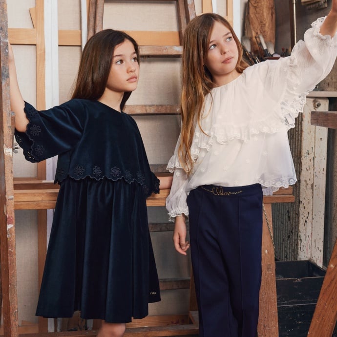 Image of girl's models in Chloe outfits